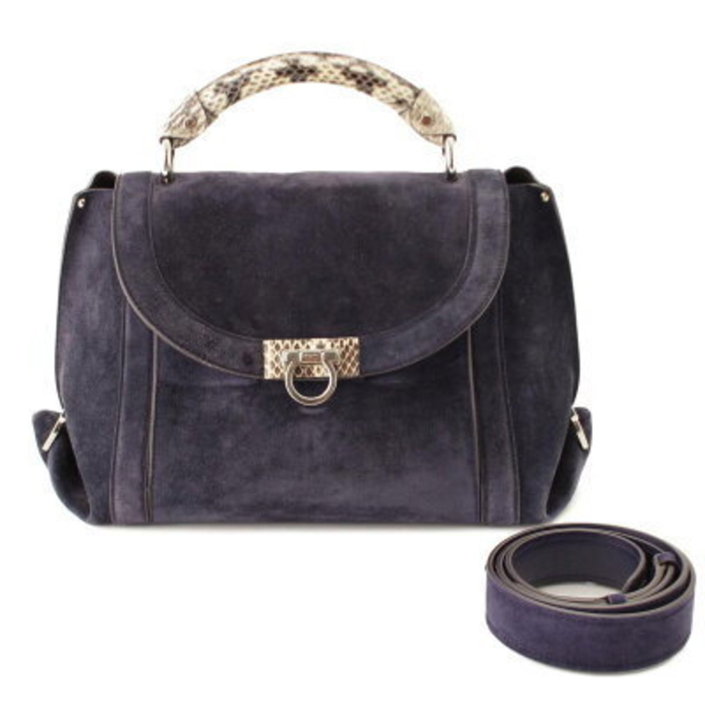 Salvatore Ferragamo Sofia Gancini Python Shoulder… - image 1